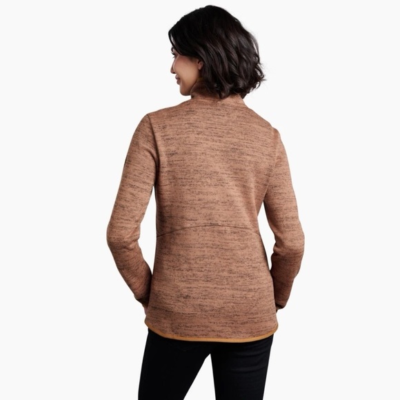Kuhl Ascendyr Sweater Quarter Zip Pullover Fleece Casual Hiking Camping Brown S - Picture 3 of 15